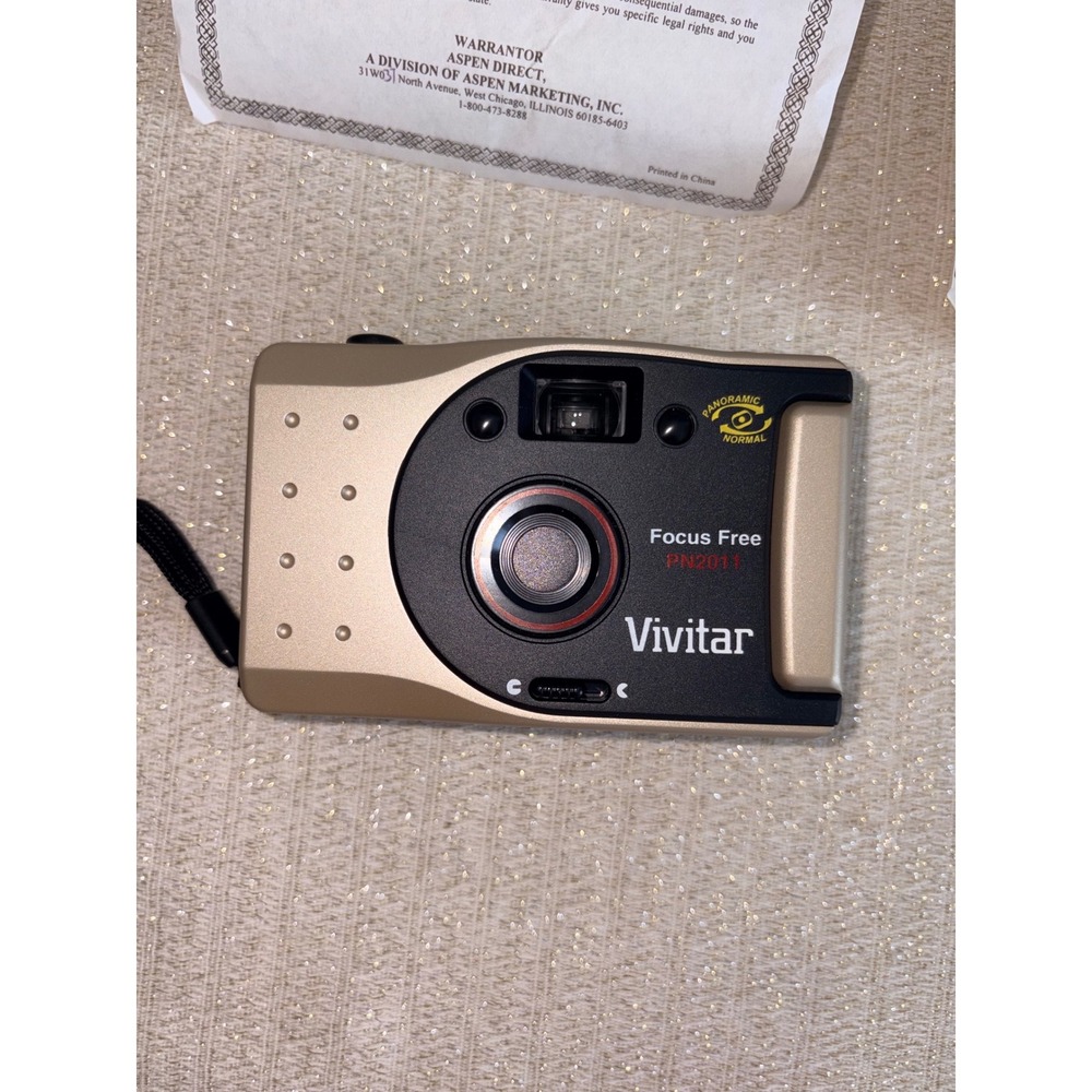 Vivitar PN2011 35mm Film Camera‎ Gold  Panoramic Focus Free Point & Shoot